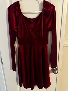 SHEIN Red Velvet Dress
